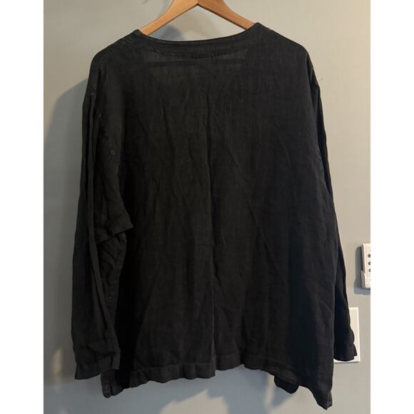 CC Collection Top Linen Button Up Boho Peasant Minimalist Women's XL - Picture 2 of 7